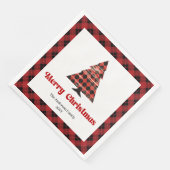 Cozy Buffalo Plaid Tree Napkin Holiday Design (コーナー)