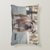Cozy Bulldog Personalized アクセントクッション (正面(垂直))