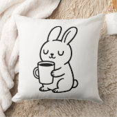 Cozy Bunny Coffee Doodle クッション (ブランケット)