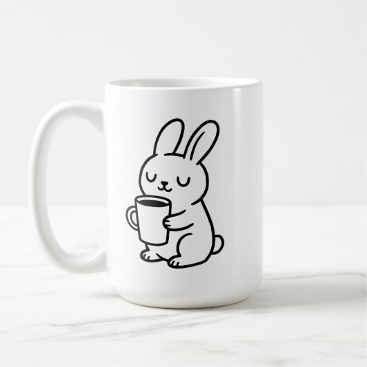 Cozy Bunny Coffee Doodle コーヒーマグカップ (左)