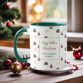Cozy Cabin Christmas family name Christmas マグカップ