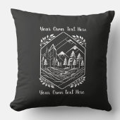 Cozy Cabin Decor River Mountain Your Text クッション