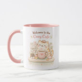 Cozy Cafe Kawaii Cute Kitty Cat Coffee Sweet Pink  マグカップ (左)