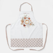 Cozy Cafe Latte Floral with Name エプロン (正面)