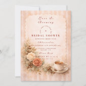 Cozy Cafe Romance Bridal Shower 招待状 (正面)