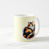 Cozy Calico Cat Personalized Reading Coffee Mug コーヒーマグカップ (正面右)