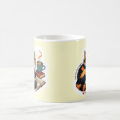 Cozy Calico Cat Personalized Reading Coffee Mug コーヒーマグカップ (中央)
