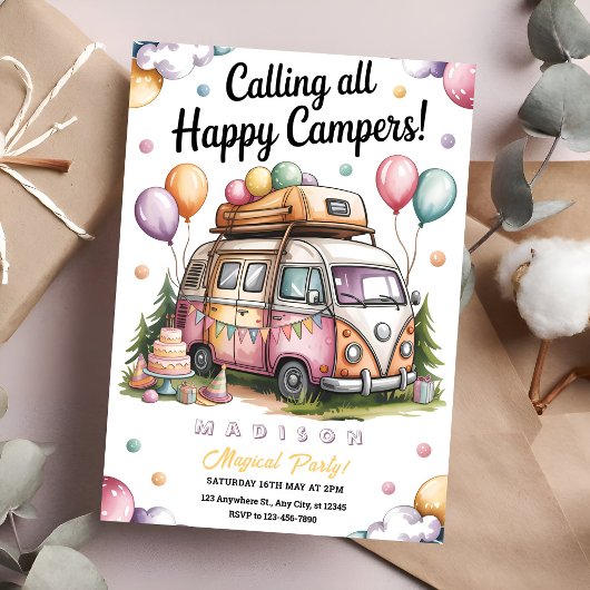 Cozy Camper Celebration 招待状