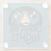 Cozy Campfire Nights Rustic Outdoor Adventure ガラスコースター (裏面)