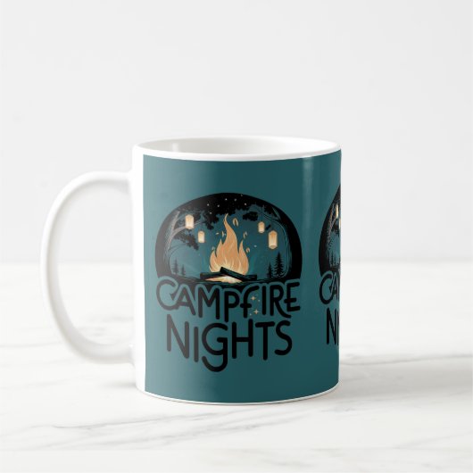 Cozy Campfire Nights Rustic Outdoor Adventure コーヒーマグカップ (左)