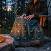 Cozy Campfire Nights Rustic Outdoor Adventure スローブランケット