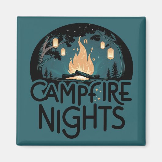 Cozy Campfire Nights Rustic Outdoor Adventure マグネット (正面)