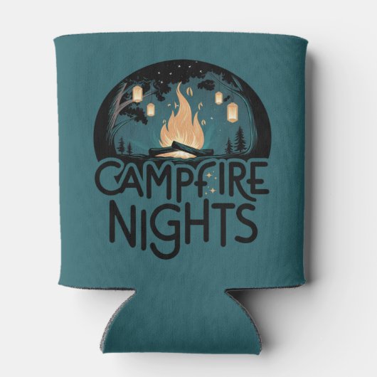 Cozy Campfire Nights Rustic Outdoor Adventure 缶クーラー (裏面)