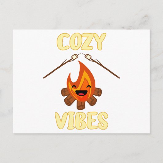 Cozy Campfire Vibes Roasting Marshmallows for Smor ポストカード (正面)