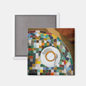 Cozy Cappuccino on Mosaic Table Coffee Photo マグネット (正面/裏面)