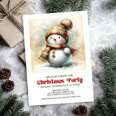 Cozy cartoon snowman invitation digital holiday  招待状