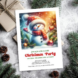 Cozy cartoon snowman invite holiday cheer editable 招待状