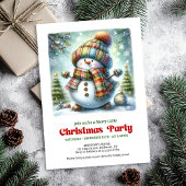 Cozy cartoon snowman invite joyful party printable 招待状