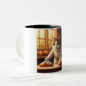 Cozy Cat Baker Coffee Mug ツートーンマグカップ (正面左)