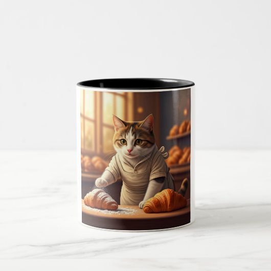 Cozy Cat Baker Coffee Mug ツートーンマグカップ (中央)