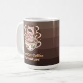Cozy Cat Coffee Adventure Art コーヒーマグカップ (正面左)