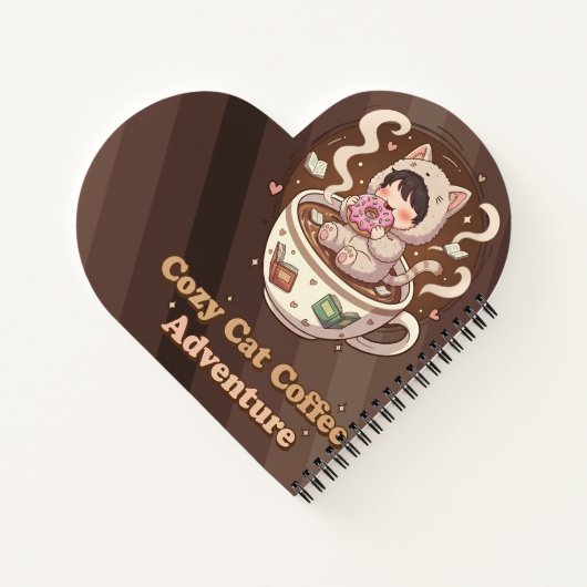 Cozy Cat Coffee Adventure Art ノートブック (裏面)