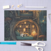 Cozy Cat in a Magic Treehouse Library 薄葉紙 (クラフト)