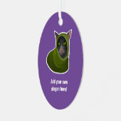 Cozy Cat in Hooded Equipment，ハッカー子猫 – 独自の文字 メタルオーナメント (正面左)