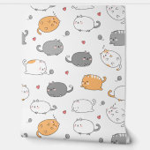 Cozy Cat pattern for Your Kid Room 壁紙 (ほどく)
