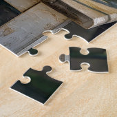 Cozy Cat Sleeping in Garden on Bench ジグソーパズル (側面)