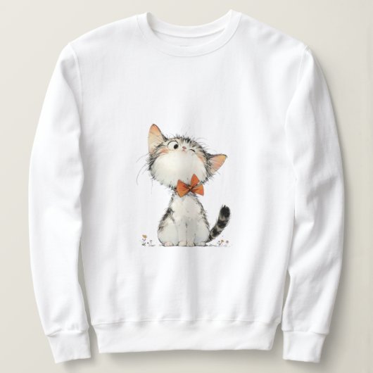 Cozy Cat Sweatshirt - Purr-fecentlyスタイリッシュ心地よい スウェットシャツ (デザイン正面)