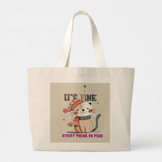Cozy Cat Vibes – Everything is Fine トート (裏面)