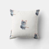 “Cozy Catnap – Cute Kitty Throw Pillow” クッション (裏面)