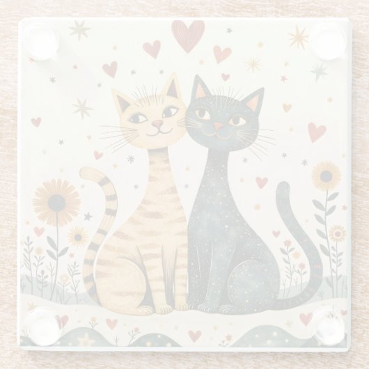 Cozy Cats ガラスコースター (裏面)