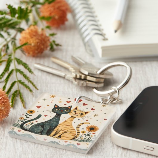 Cozy Cats キーホルダー (正面右)