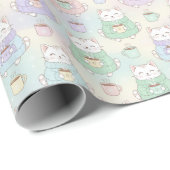 Cozy Cats and Cocoa Christmas Soft Pastel Kitten ラッピングペーパー (ロールコーナー)