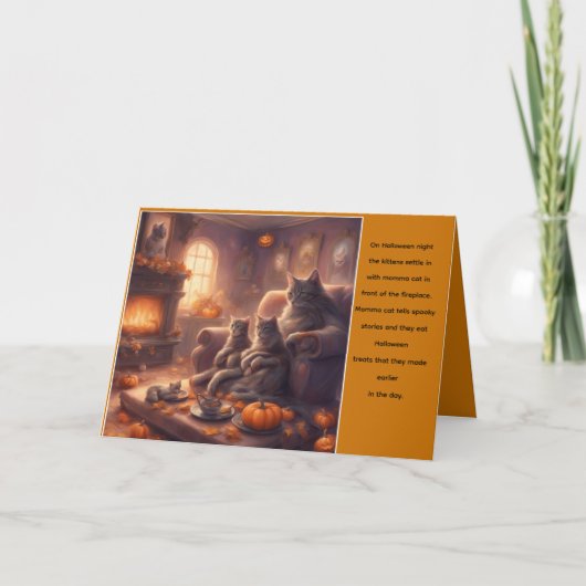 Cozy cats Halloween story card カード (正面)