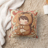 Cozy Chibi Hedgehog Accent Pillow クッション (ブランケット)