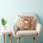 Cozy Chibi Hedgehog Accent Pillow クッション (椅子)