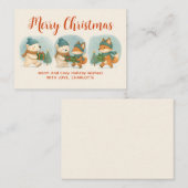 Cozy Christmas Animals Adorable Holiday Note Card ノートカード (正面/裏面)