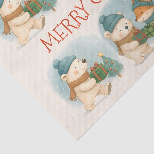 Cozy Christmas Animals Tissue Paper 薄葉紙 (詳細)