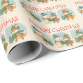 Cozy Christmas Animals Wrapping Paper Roll ラッピングペーパー (ロールコーナー)