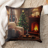 Cozy Christmas atmosphere, in a knitted style クッション (ブランケット)