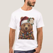 Cozy Christmas Bear | Warm Lights & Winter Magic  Tシャツ (正面)