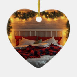 Cozy Christmas Bedroom Ornament | Warm Holiday セラミックオーナメント