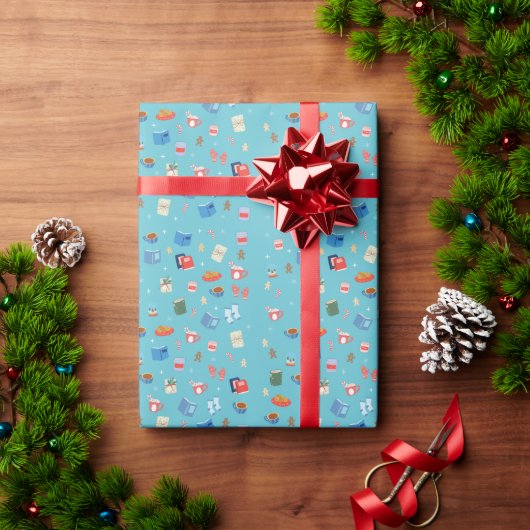 Cozy Christmas Book Gift Wrapping Paper ラッピングペーパー (クリスマスギフト)