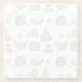 Cozy Christmas Book Lover ガラスコースター (裏面)