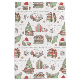 Cozy Christmas Book Lover  ミディアムペーパーバッグ