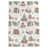 Cozy Christmas Book Lover  ミディアムペーパーバッグ (裏面)