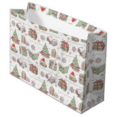 Cozy Christmas Book Lover  ラージペーパーバッグ (正面アングル)